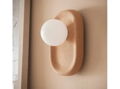 New Ledkia Lámpara de Pared Metal y Corcho Leshna Natural Beige
