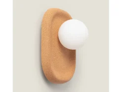 New Ledkia Lámpara de Pared Metal y Corcho Leshna Natural Beige