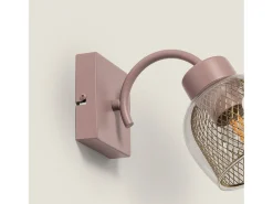 Best Ledkia Lámpara de Pared Metal y Cristal Aziel Maquillaje Rosa