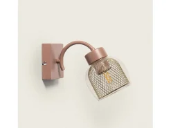 Best Ledkia Lámpara de Pared Metal y Cristal Aziel Maquillaje Rosa