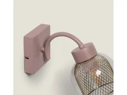 Best Ledkia Lámpara de Pared Metal y Cristal Aziel Maquillaje Rosa