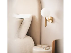 Ledkia Aplique Para Pared-Lámpara de Pared Metal y Cristal Oto Dorado