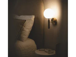 Ledkia Aplique Para Pared-Lámpara de Pared Metal y Cristal Oto Dorado