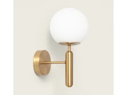 Ledkia Aplique Para Pared-Lámpara de Pared Metal y Cristal Oto Dorado