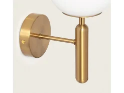 Ledkia Aplique Para Pared-Lámpara de Pared Metal y Cristal Oto Dorado
