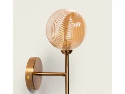 Sale Ledkia Lámpara de Pared Metal y Cristal Abbie Ámbar Multicolor