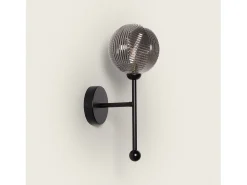 Sale Ledkia Lámpara de Pared Metal y Cristal Abbie Ámbar Multicolor