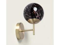 Ledkia Aplique Para Pared-Lámpara de Pared Metal y Cristal Pardo Dorado
