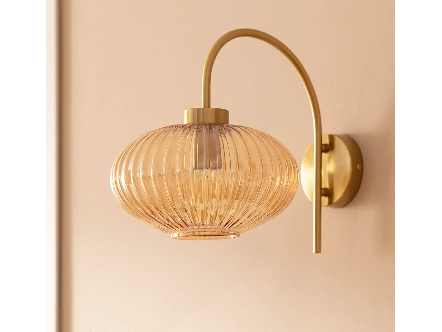 Ledkia Lámpara de Pared Metal y Cristal Basile Ámbar Multicolor Discount