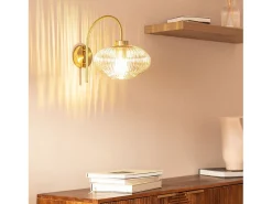 Ledkia Lámpara de Pared Metal y Cristal Basile Ámbar Multicolor Discount