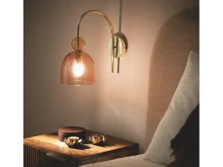 Ledkia Aplique Para Pared-Lámpara de Pared Metal y Cristal Baudelaire Rojo Multicolor