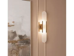Ledkia Lámpara de Pared Metal y Mármol Nandra Dorado New