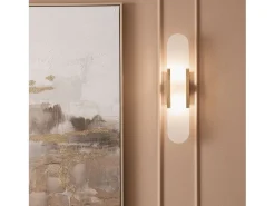 Ledkia Lámpara de Pared Metal y Mármol Nandra Dorado New