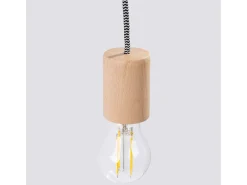 Hot Sollux Lighting Lámpara De Pared Nimbi Desván De Madera - 1 Fuentes Luminosas - L.6 X A.55 Cm - Madera Natural//Negro Blanco