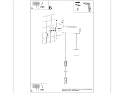 Hot Sollux Lighting Lámpara De Pared Nimbi Desván De Madera - 1 Fuentes Luminosas - L.6 X A.55 Cm - Madera Natural//Negro Blanco