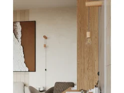 Hot Sollux Lighting Lámpara De Pared Nimbi Desván De Madera - 1 Fuentes Luminosas - L.6 X A.55 Cm - Madera Natural//Negro Blanco