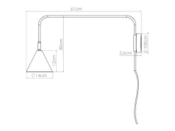 Clearance Sollux Lighting Lámpara De Pared Nox Moderno De Acero - 1 Fuentes Luminosas - L.14 X A.30 Cm - Negro