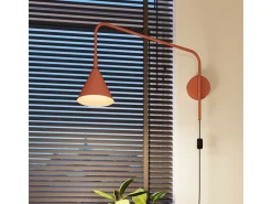 Online Sollux Lighting Lámpara De Pared Nox Moderno De Acero - 1 Fuentes Luminosas - L.14 X A.30 Cm - Ocre Rojo