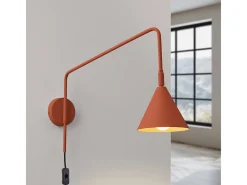 Online Sollux Lighting Lámpara De Pared Nox Moderno De Acero - 1 Fuentes Luminosas - L.14 X A.30 Cm - Ocre Rojo