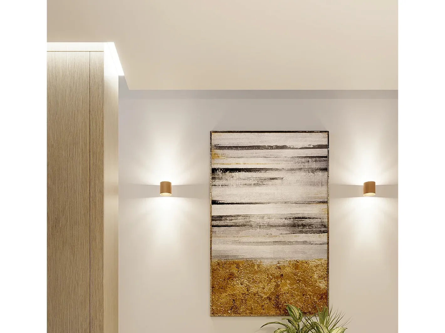 Outlet Sollux Lighting Lámpara De Pared Orbis Minimalista De Acero - 1 Fuentes Luminosas - L.10 X A.10 Cm - Dorado