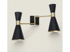 Best Ledkia Lámpara de Pared Orientable Metal 2 Focos Jigger Negro Multicolor