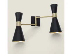 Best Ledkia Lámpara de Pared Orientable Metal 2 Focos Jigger Negro Multicolor