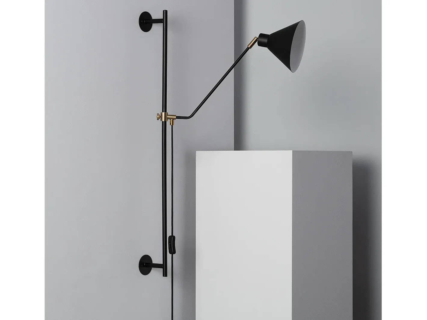 Ledkia Aplique Para Pared-Lámpara de Pared Orientable Metal Oga Negro Multicolor