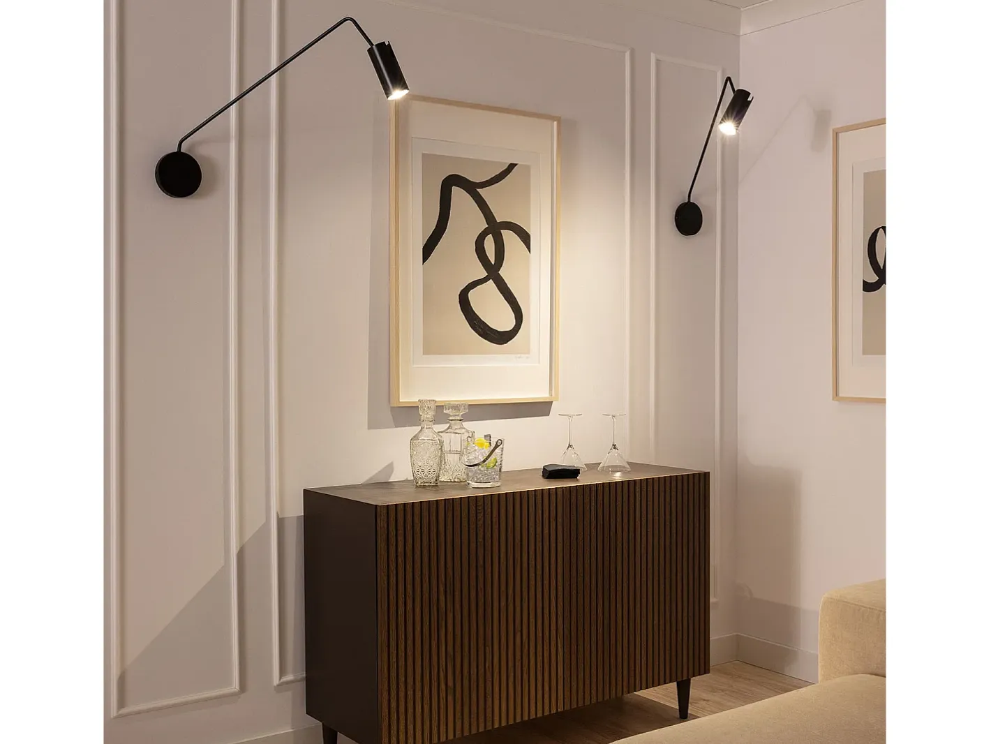 Ledkia Aplique Para Pared-Lámpara de Pared Orientable Metal Magno Negro