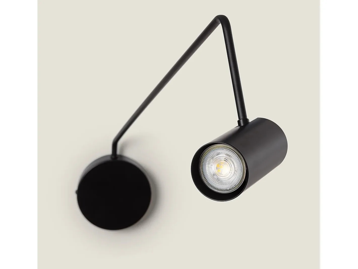 Ledkia Aplique Para Pared-Lámpara de Pared Orientable Metal Magno Negro