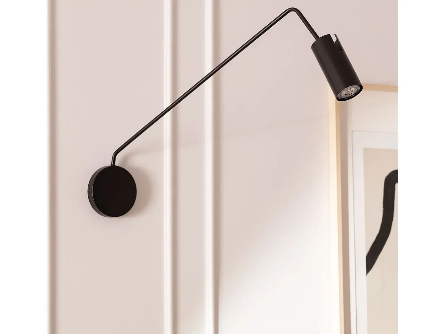 Ledkia Aplique Para Pared-Lámpara de Pared Orientable Metal Magno Negro