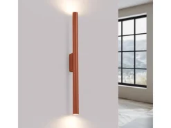 Sollux Lighting Aplique Para Pared-Lámpara De Pared Pastelo Moderno De Acero - 2 Fuentes Luminosas - L.2,5 X A.50 Cm - Ocre Rojo