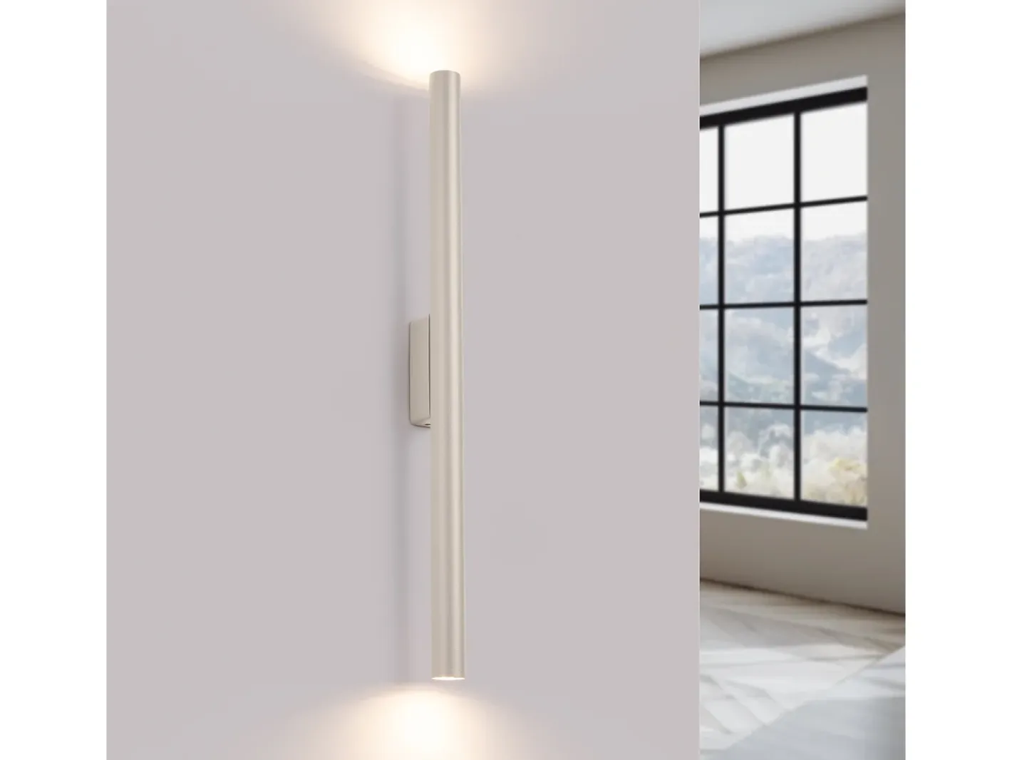 Discount Sollux Lighting Lámpara De Pared Pastelo Moderno De Acero - 2 Fuentes Luminosas - L.2,5 X A.50 Cm - Beige