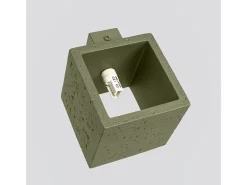 Sollux Lighting Aplique Para Pared-Lámpara de pared Quad industrial de concreto - 1 fuentes luminosas - L.10 x A.10 cm - oliva Verde