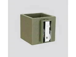 Sollux Lighting Aplique Para Pared-Lámpara de pared Quad industrial de concreto - 1 fuentes luminosas - L.10 x A.10 cm - oliva Verde