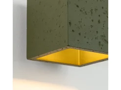 Sollux Lighting Aplique Para Pared-Lámpara de pared Quad industrial de concreto - 1 fuentes luminosas - L.10 x A.10 cm - oliva Verde