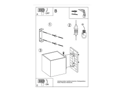 Sollux Lighting Aplique Para Pared-Lámpara De Pared Quad Minimalista De Acero - 1 Fuentes Luminosas - L.10 X A.10 Cm - Dorado