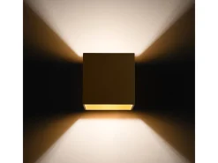 Sollux Lighting Aplique Para Pared-Lámpara De Pared Quad Minimalista De Acero - 1 Fuentes Luminosas - L.10 X A.10 Cm - Dorado