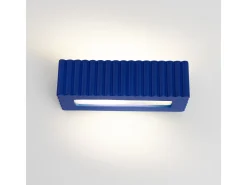 Clearance Sollux Lighting Lámpara de pared Rigata moderno de cerámica - 1 fuentes luminosas - L.34 x A.10 cm - ultramarino Azul oscuro