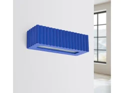 Clearance Sollux Lighting Lámpara de pared Rigata moderno de cerámica - 1 fuentes luminosas - L.34 x A.10 cm - ultramarino Azul oscuro