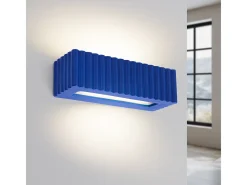 Clearance Sollux Lighting Lámpara de pared Rigata moderno de cerámica - 1 fuentes luminosas - L.34 x A.10 cm - ultramarino Azul oscuro