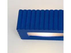 Clearance Sollux Lighting Lámpara de pared Rigata moderno de cerámica - 1 fuentes luminosas - L.34 x A.10 cm - ultramarino Azul oscuro