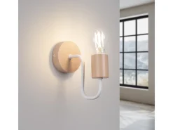 Sollux Lighting Aplique Para Pared-Lámpara De Pared Timbo Desván De Acero/Madera - 1 Fuentes Luminosas - L.8 X A.18,5 Cm - /Madera Natural Blanco