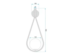 New Lámpara De Pared Toolight G093-1W Black White Negro