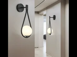 New Lámpara De Pared Toolight G093-1W Black White Negro