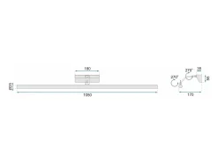 Aplique Para Pared-Lámpara De Pared Toolight Led App367-1W 106Cm Chrome Plateado