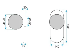 Aplique Para Pared-Lámpara De Pared Toolight App1755-1W Black White Negro