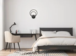 New Lámpara De Pared Toolight App1042-W Black Negro