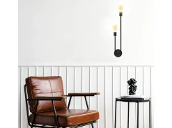 New Lámpara De Pared Toolight App1147-2W Black Negro
