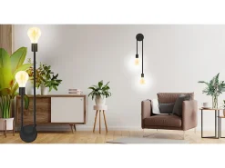 New Lámpara De Pared Toolight App1147-2W Black Negro