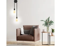New Lámpara De Pared Toolight App1147-2W Black Negro